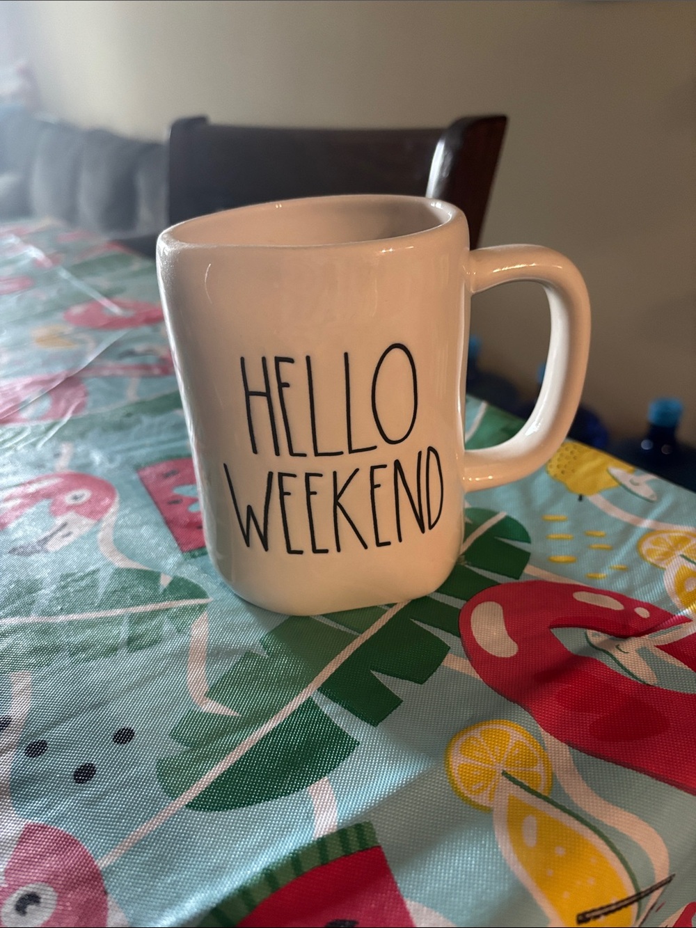 Rae Dunn White 'Hello Weekend' Ceramic Mug